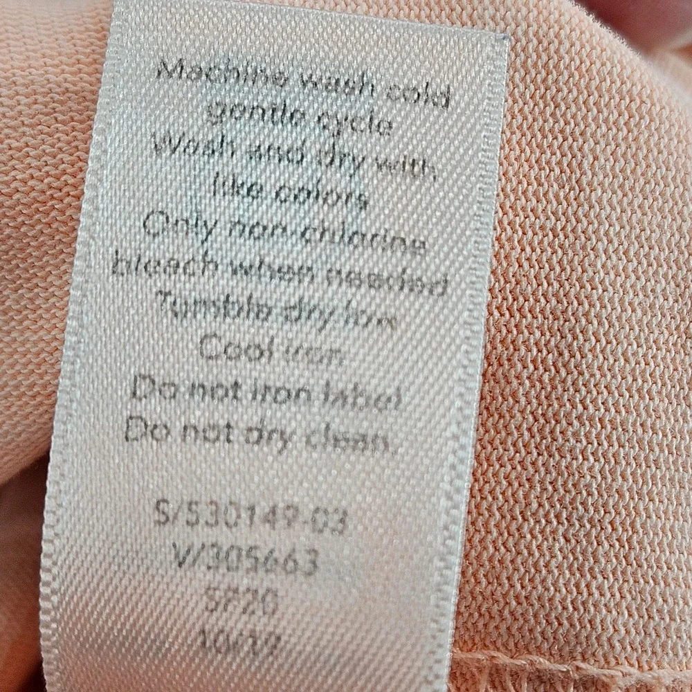 Athleta Classic Cotton Crop Tee Womens‎ Medium Pink Peach Boxy Pocket TShirt